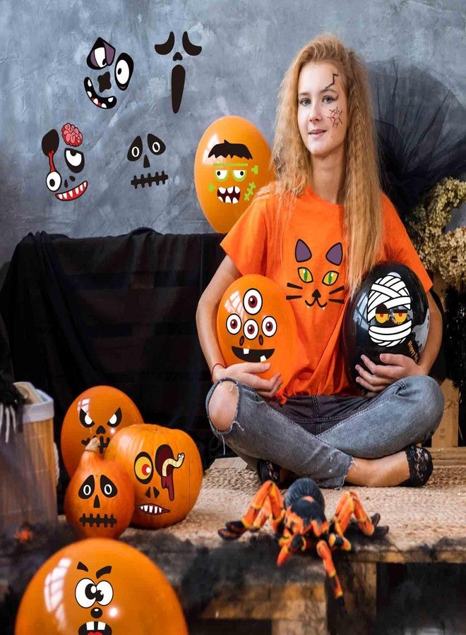 OTAITY 60 Pack Large Halloween Pumpkin Decorating Stickers, Make 60 Pumpkin Face Stickers for Kids Toddlers Halloween Party Supplies Party Favors Trick or Treat Gifts - Image 2